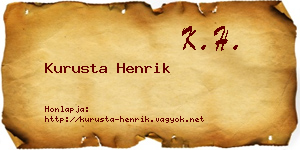 Kurusta Henrik névjegykártya